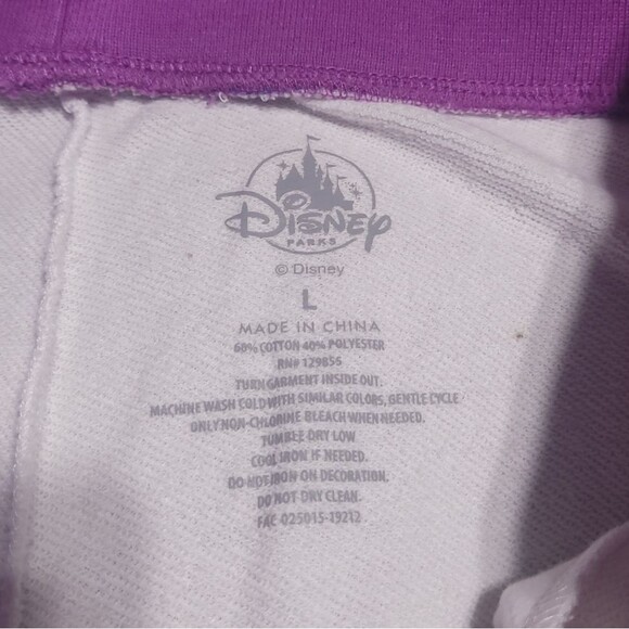 Disney Parks Disneyland Cropped Joggers Sweatpants Womens Large Rainbow Trim - Picture 5 of 10